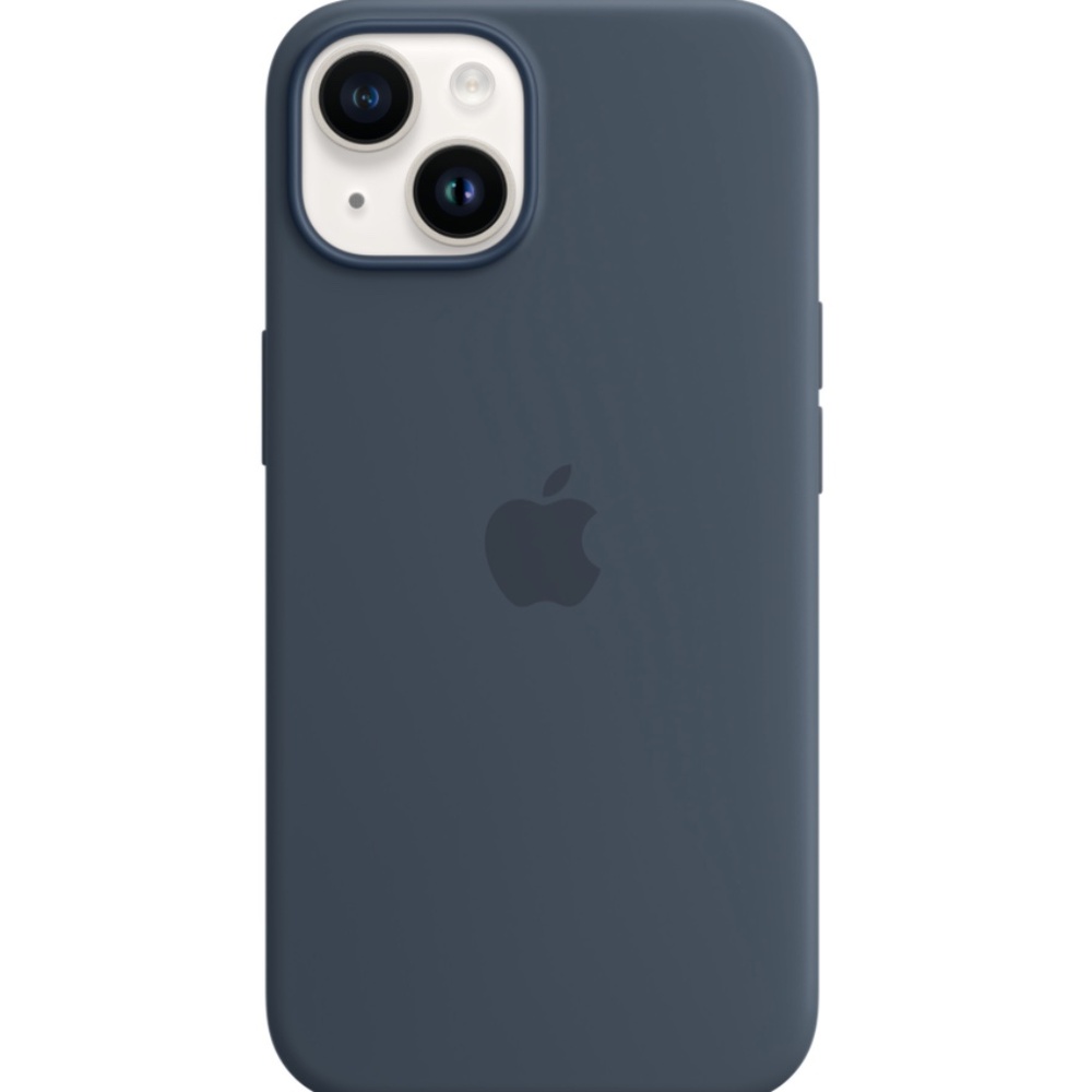 NIB iPhone 14 Silicone Case with MagSafe in Storm Blue (navy) - Never Used!